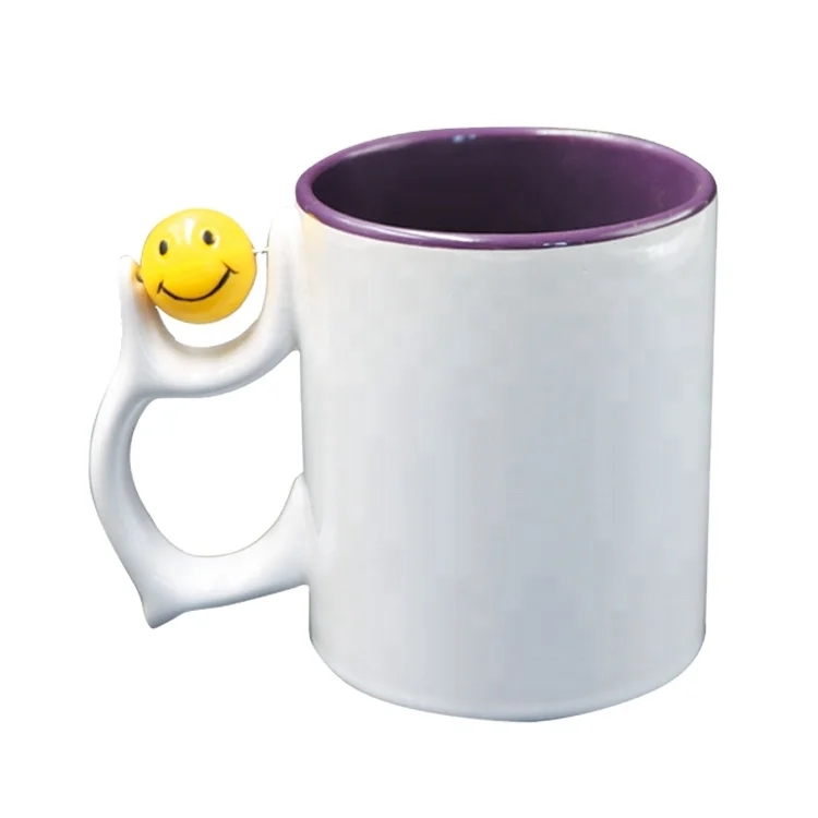 Football Handle Ceramic Mug with Sublimation Coating, Dye Sublimation Mug with Spinner Football handle