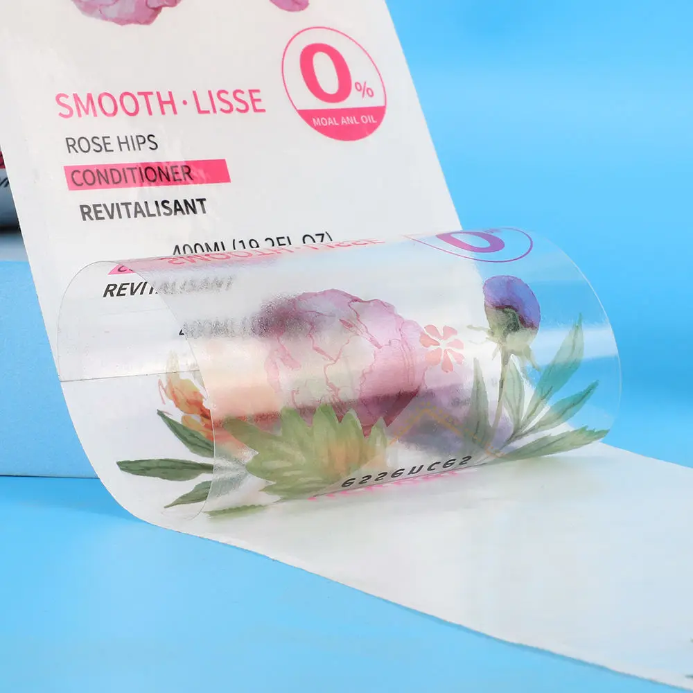 Custom Waterproof Transparent BOPP Vinyl White Silk Screen Printed Clear Stickers Labels For Cosmetic Shampoo Bottles Packaging