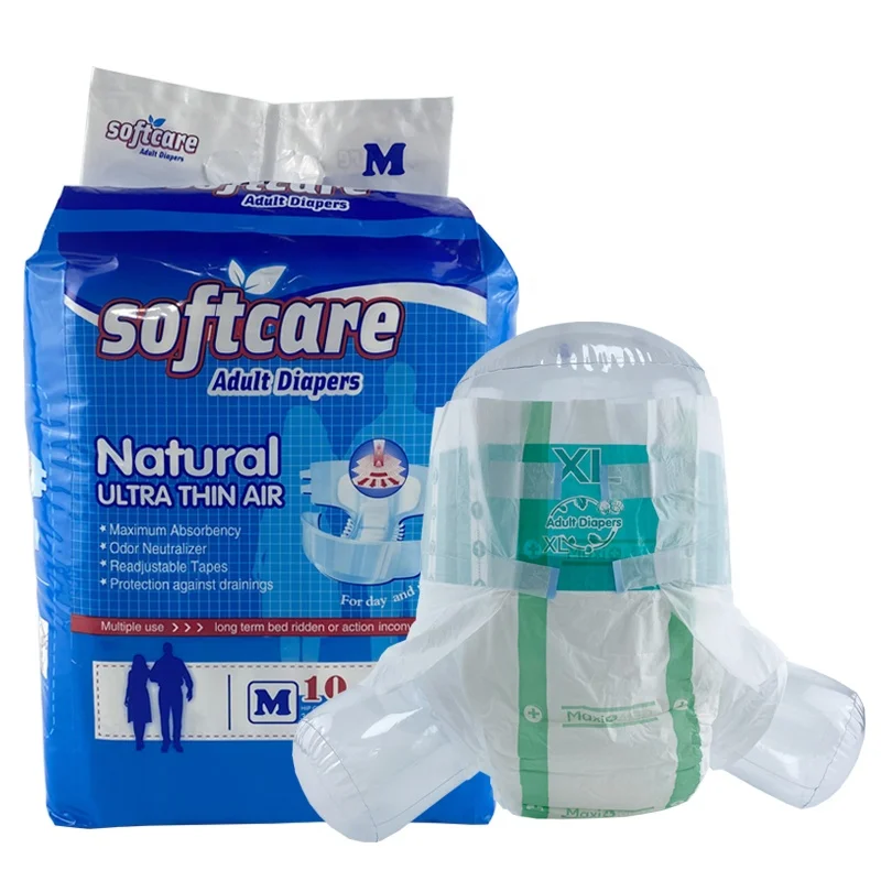 Free Sample Cheap Wholesale Soft Breathable PE Film Disposable Adult Diaper For Elderly