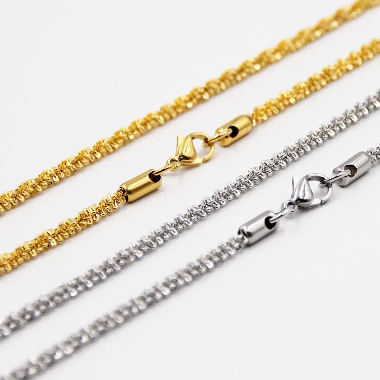 Factory Wholesale Fashion Stainless Steel Gold Silver Color Cauliflower Clavicle Chain Necklace