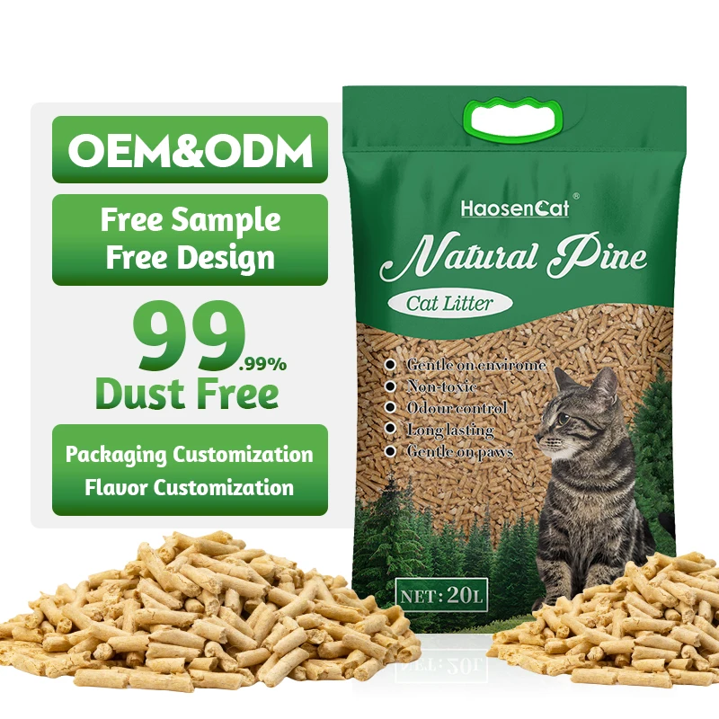 Eco Friendly Fast Delivery Highly Absorbent Odor Control Biodegradable Premium Pine Wood Cat Litter