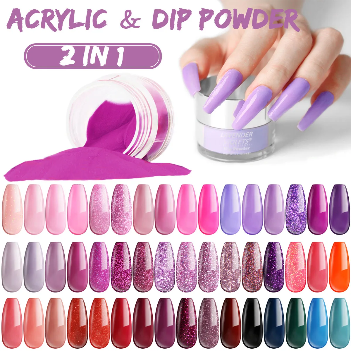 Acrylic Dipping Powder 2 in 1 used Full Size Capacity Air Dry Easy Application Worldwide Popular 614