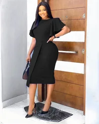 Wholesale Fashion Womens Solid Color Formal Business Pencil Dress Office Work Dresses Office Wear For Women