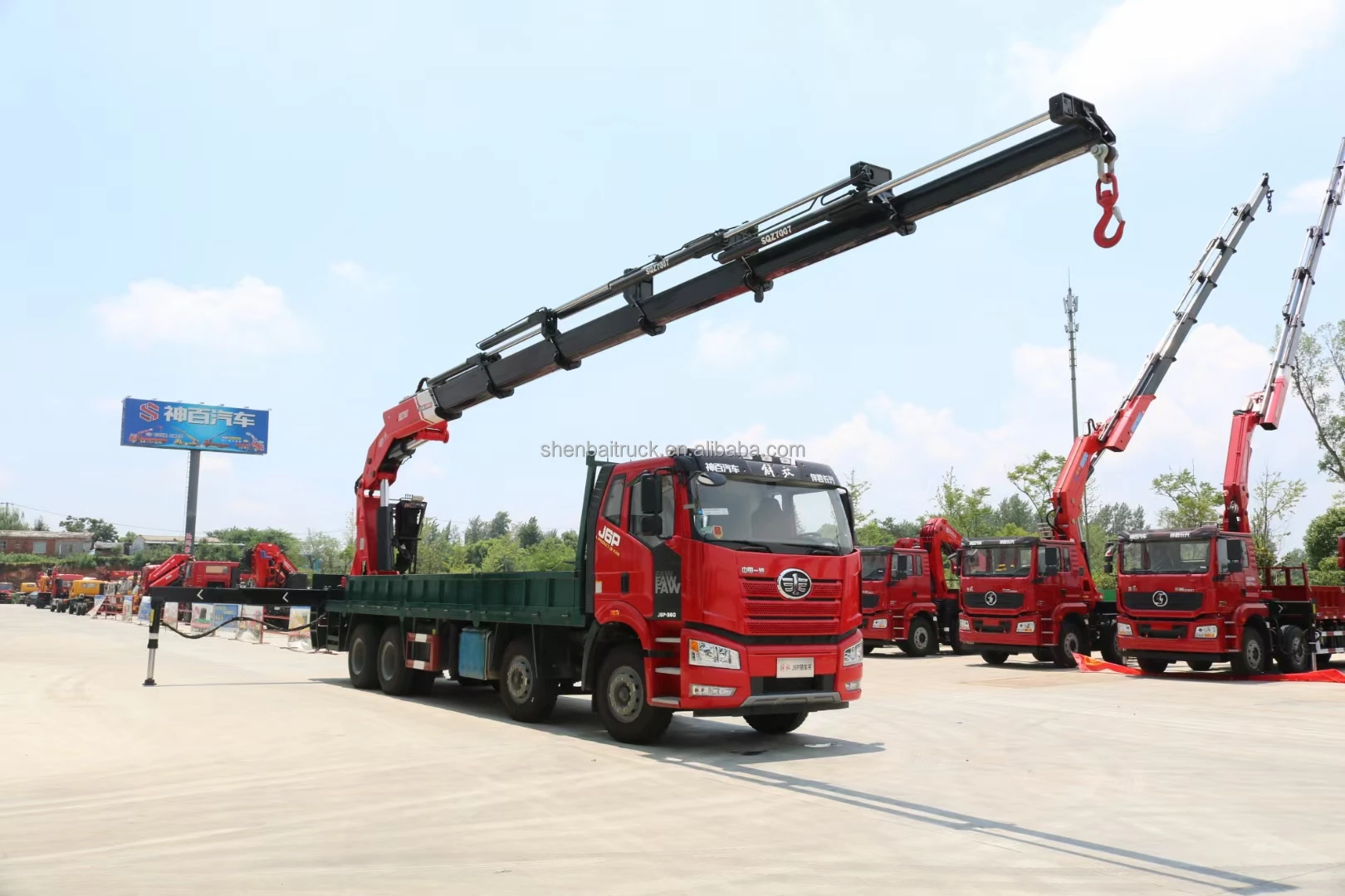 SHENBAI FAW Folding Hydraulic Arm Manipulator Heavy Duty 30 Ton 35 Ton 40 Ton Rear Install Knuckle Boom Crane for sale