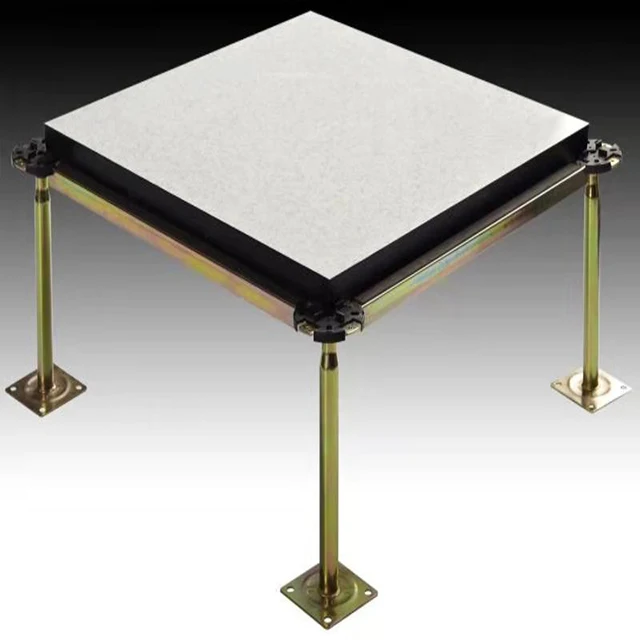Antistatic raised floor with calcium sulphate core for data center building raised floor system with hpl finish