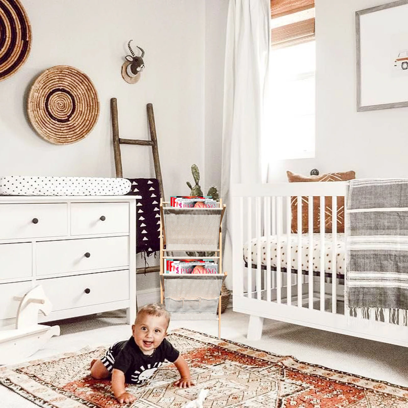 Leather Esd Metal Folding Acrylic Wooden Polyester Fabric Magazine Rack Holder For Document File Living Room