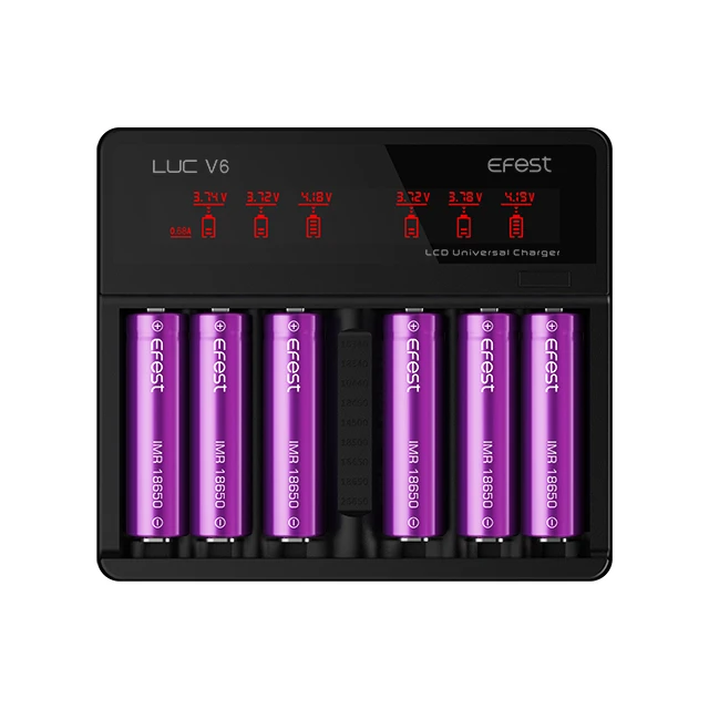 Лучшее зарядное устройство на 6 Вольт Efest LCD LUC V6 18650 устройств