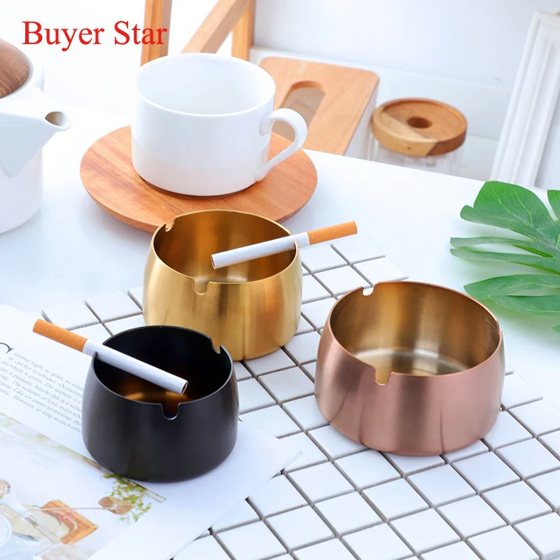 Desktop Stainless Steel ashtray Cigarette smoking ashtray Holder for hotel home bar office