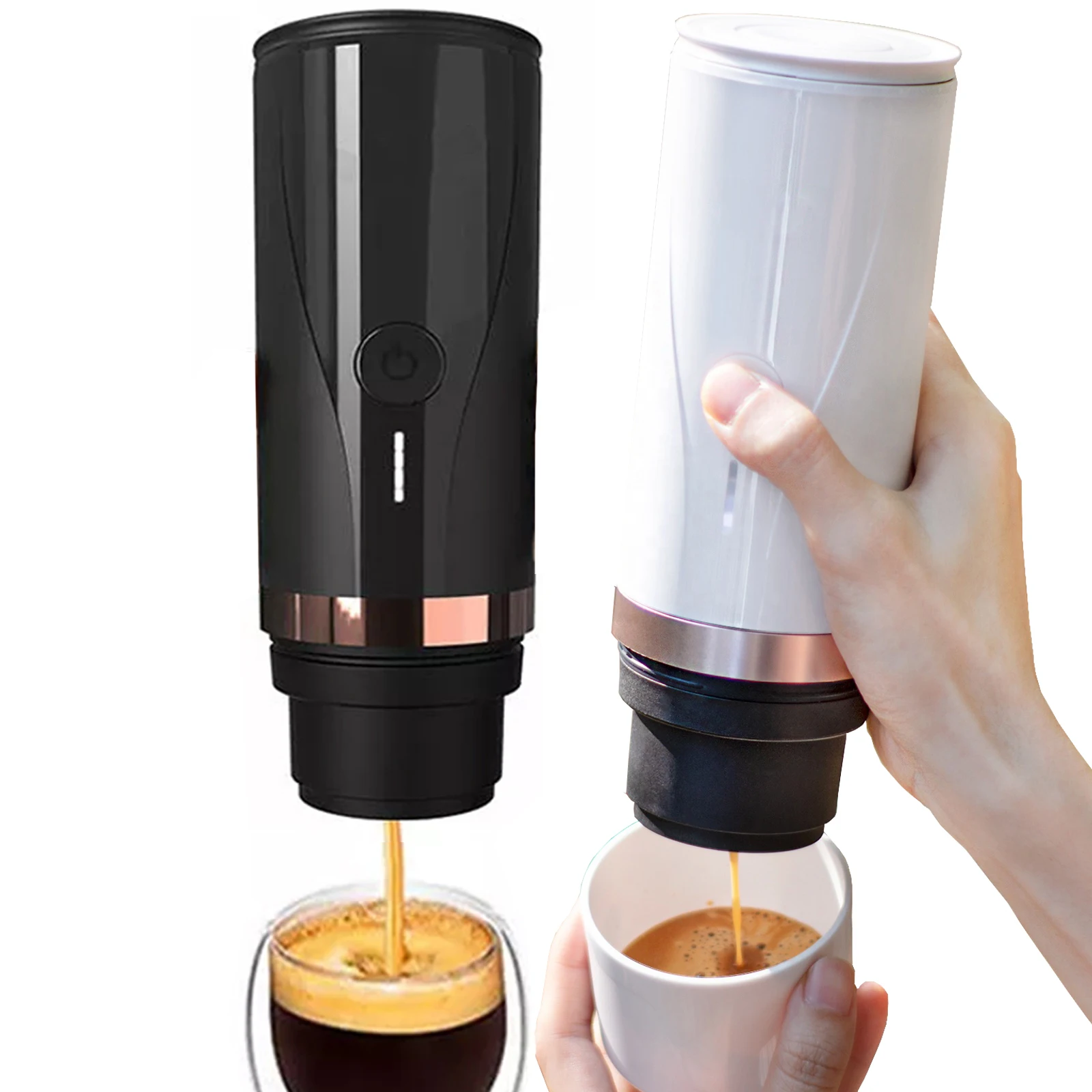 Electric Press Long Lasting Battery Operated Coffee Maker Portable Home Traveling Espresso Machine Mini Stainless Steel Outdoor