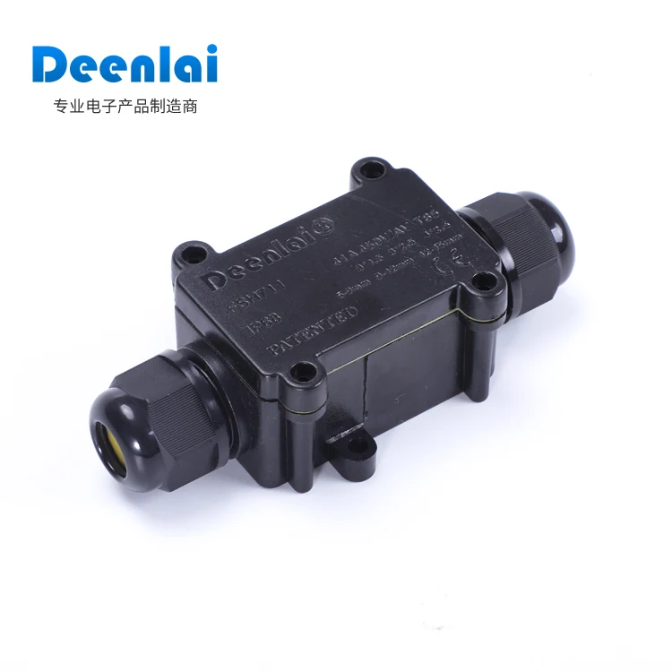 DEENLAI FSH711 black IP68 горячая Распродажа Водонепроницаемая электрическая распределительная коробка для кабельных соединений