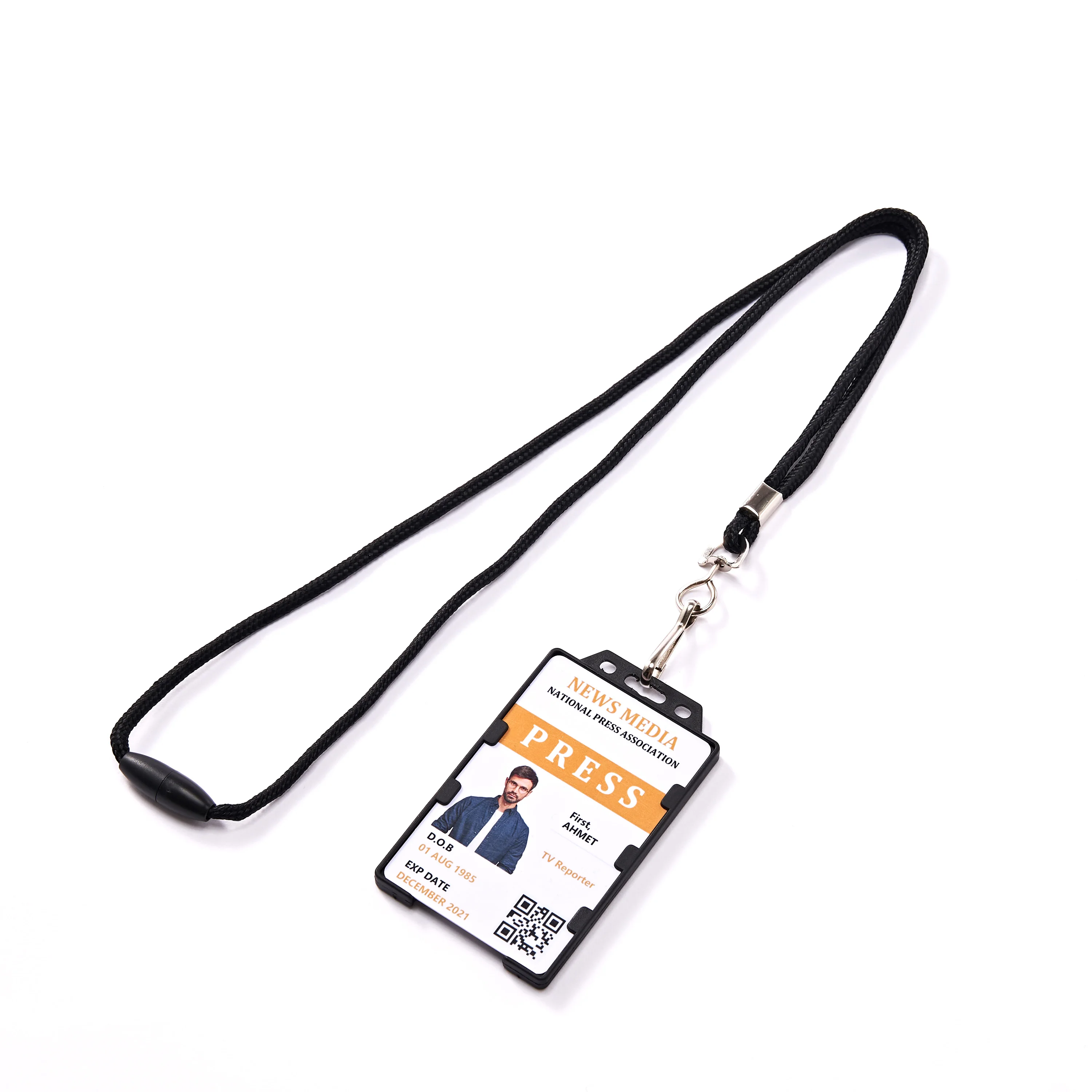 Besto 3mm round Braid Polyester Printed Lanyard Accessory Set for Students Nurses ID Card Badge Holder Phone Lanyard Promotions