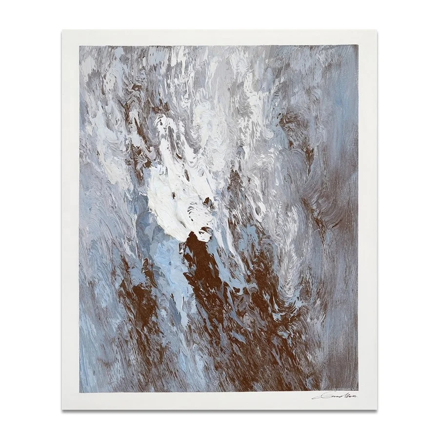 Modern Simple Original Uncurbed Articles Brown White Sky Blue Hand-painted Texture Thick Oil Abstract Canvas For Hotel Projects