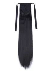 S-noilite Silky Straight Wavy Synthetic Hair Clip In Ribbon Ponytail Hairpiece Tie in Pony Tail  Hair Extension for Women