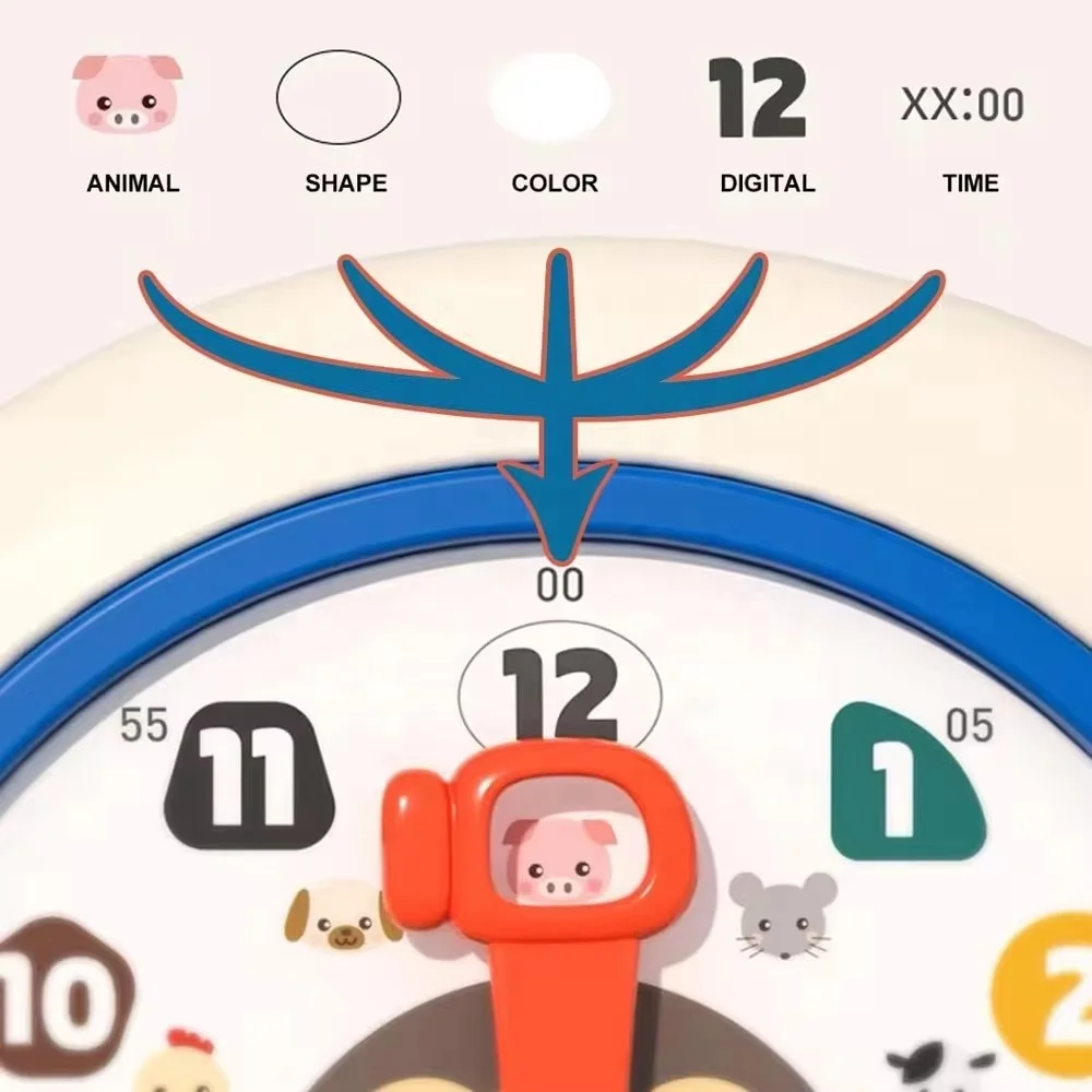 yuwei learning clock toy toddlers early education cognitive teaching clock toy learning machine for kids with music light