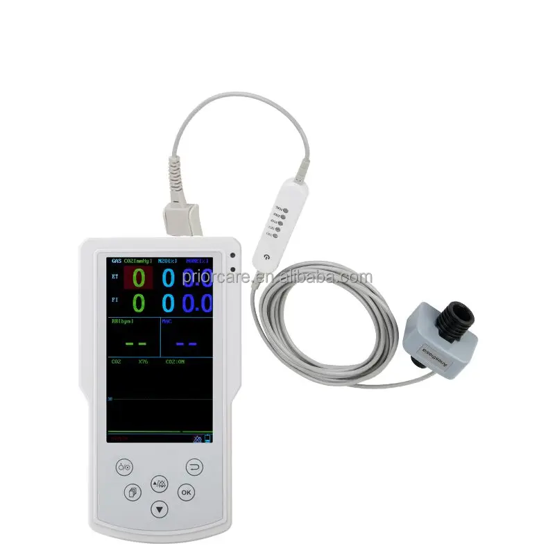 Handheld monitor with 5 inch TFT screen for analyzing N2O, ETCO2, ISO, SEV, DES