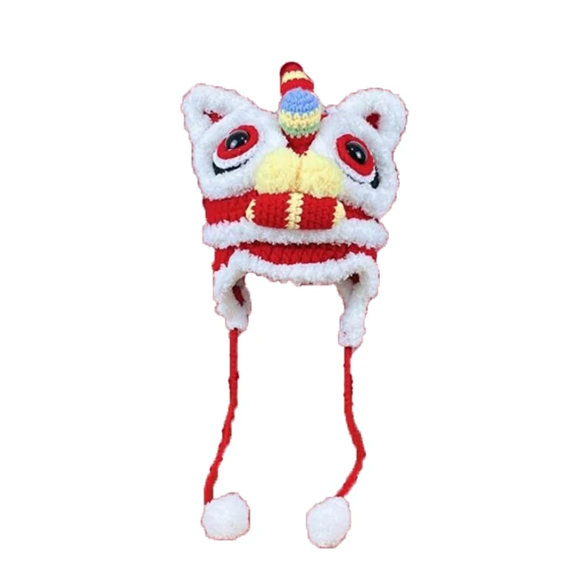 2024 Custom Chinese New Year auspicious festive handmade tiger head hat autumn and winter warm wool Chinese wind wake master hat