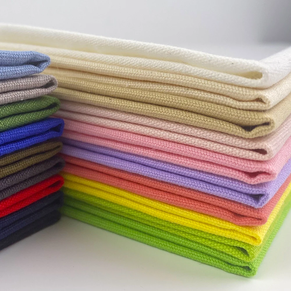 Cotton Thick Canvas Fabric width 150cm Suitable for Sewing Bag Crafts Embroidery Customizable Size Options different Colors