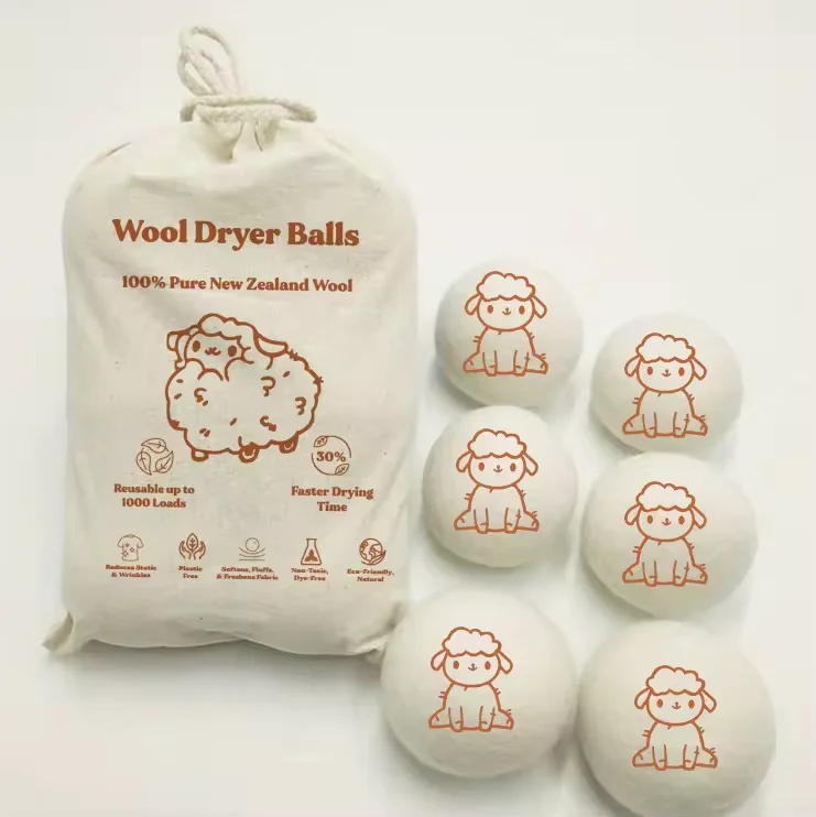 Wool Dryer Balls Organic: 6 XL Laundry Balls for Dryer + 10 ml Still Breeze Essential Oil Combo for use as 100% Pure