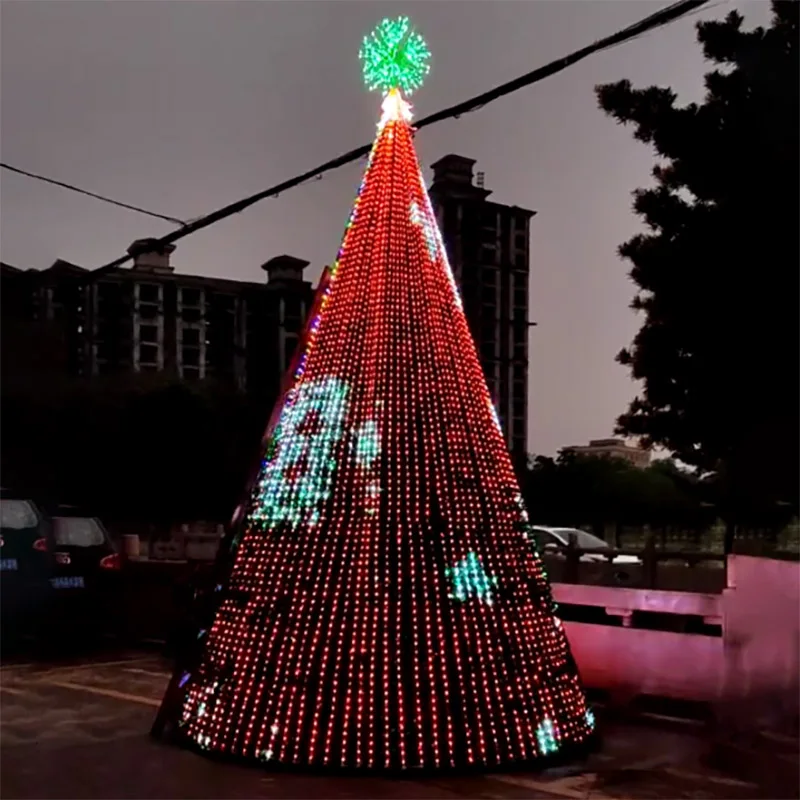 2024 hot sale mega pixel outdoor lighted metal large big huge giant christmas trees