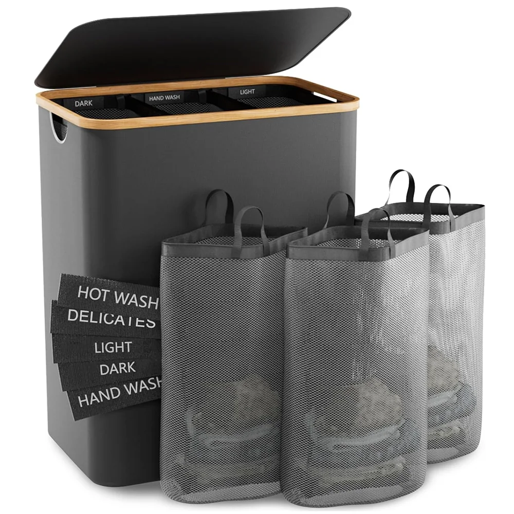 Foldable Laundry Basket with Detachable Bag Large Laundry Bags for Bedrooms and Laundry Rooms