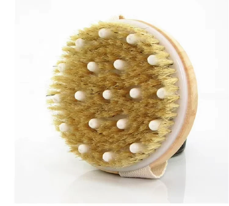 Bestseller Bathroom Gift Products Natural Wooden Bamboo Dry Shower Head Body Bath Brush for Gentle Exfoliating & Massage