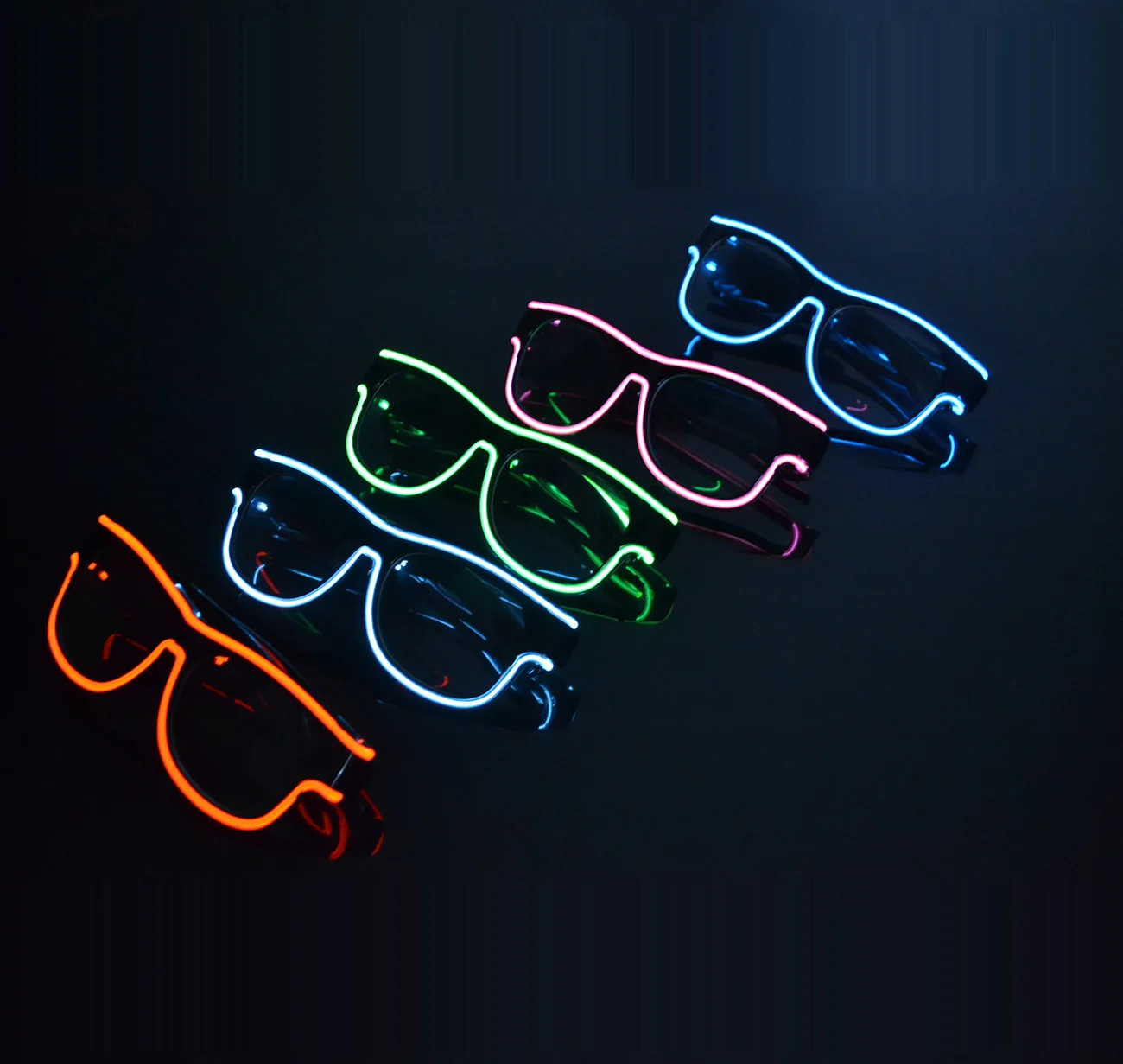 Супер сентябрь модные очки для концертных ночных клубов Мигающие неоновые Светящиеся в темноте светодиодные