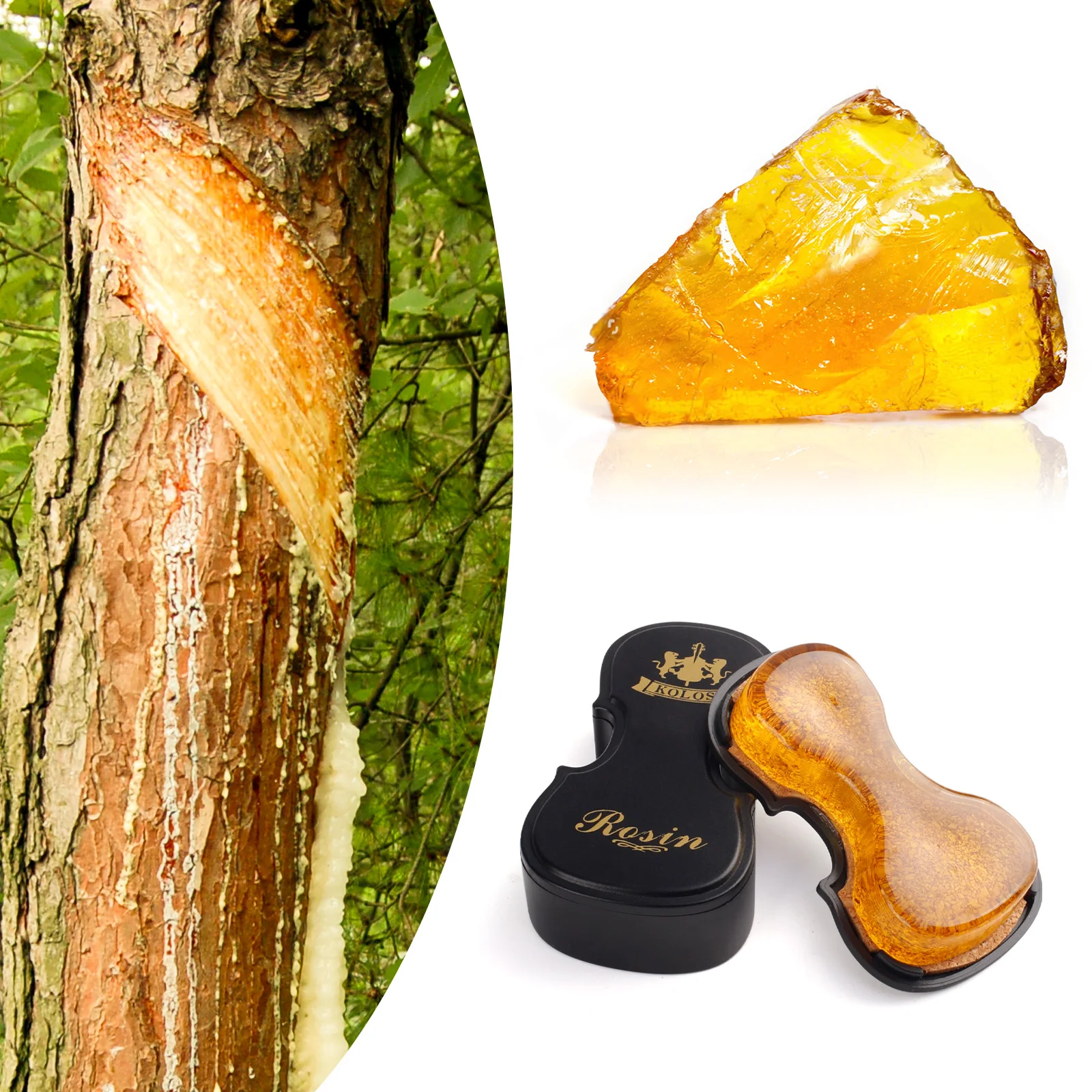 Violin Shape Wood Box Packaged Professional Violin Rosin the Original Low Dust Rosin String Instrument Accessories