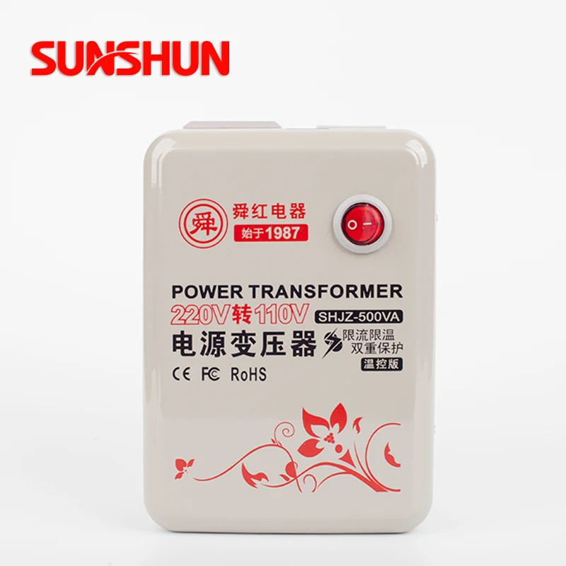 Shunhong 500w step down transformer 220v to 110v voltage convertor 500VA High Performance single phase toroidal transformer 100v