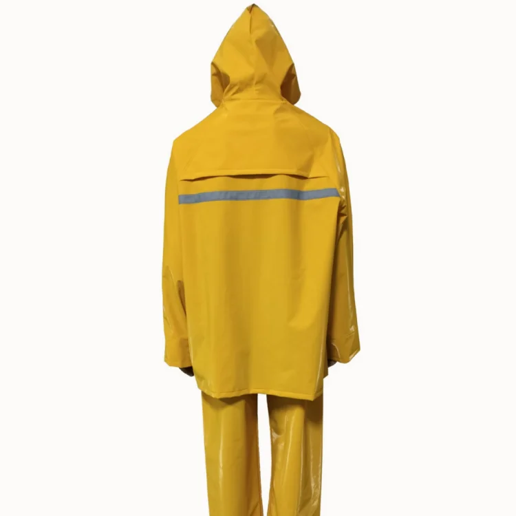 Factory Custom Safety Uniforms Outdoor Waterproof Overall Reflective 2 Pieces PVC Raincoat Set Hi Vis Rain Suit For Construction