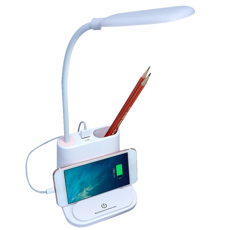 Multifunction  Kids Usb Port Rechargeable Book Reading Light Modern Desk Lamp with Fans