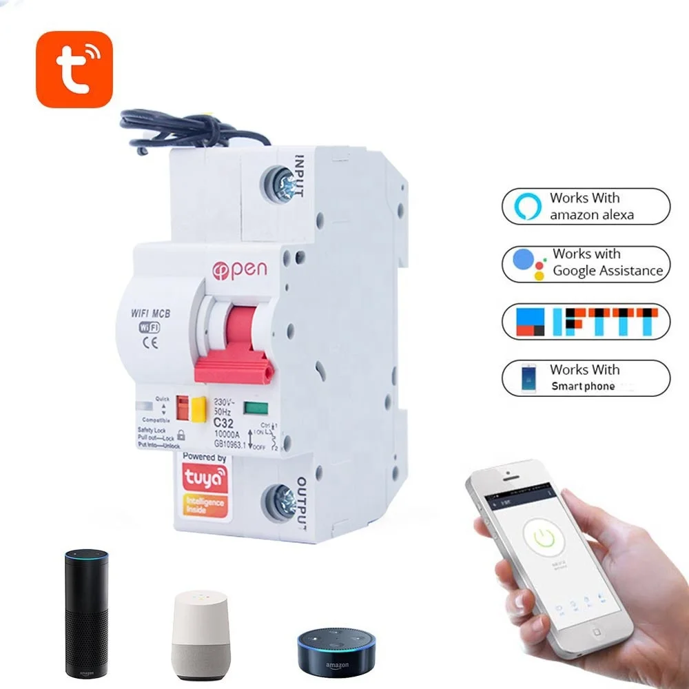  Смарт-выключатель Tuya (smart life) 1P с поддержкой