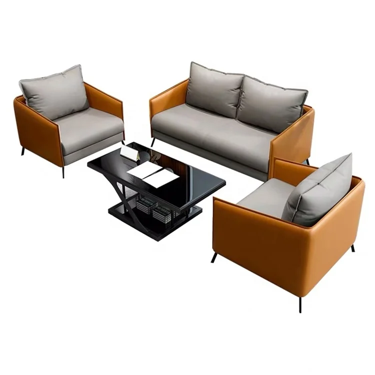 Home living room furniture sofa set White Couch Wide 7 Seater Sofa With Wooden Armrest