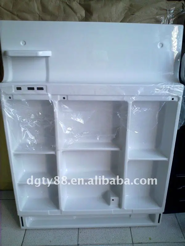 Plastic bathroom cabinet made by vacuum forming