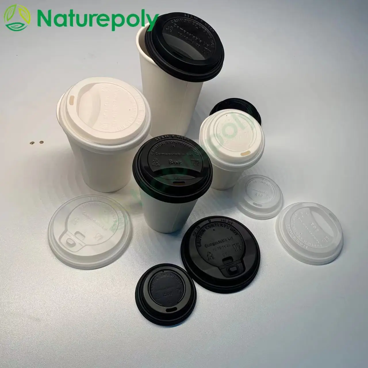 OEM Manufacturer Wholesale Custom Eco-Friendly Disposable Biodegradable Paper PLA Coffee Cup Lid Cup Lids