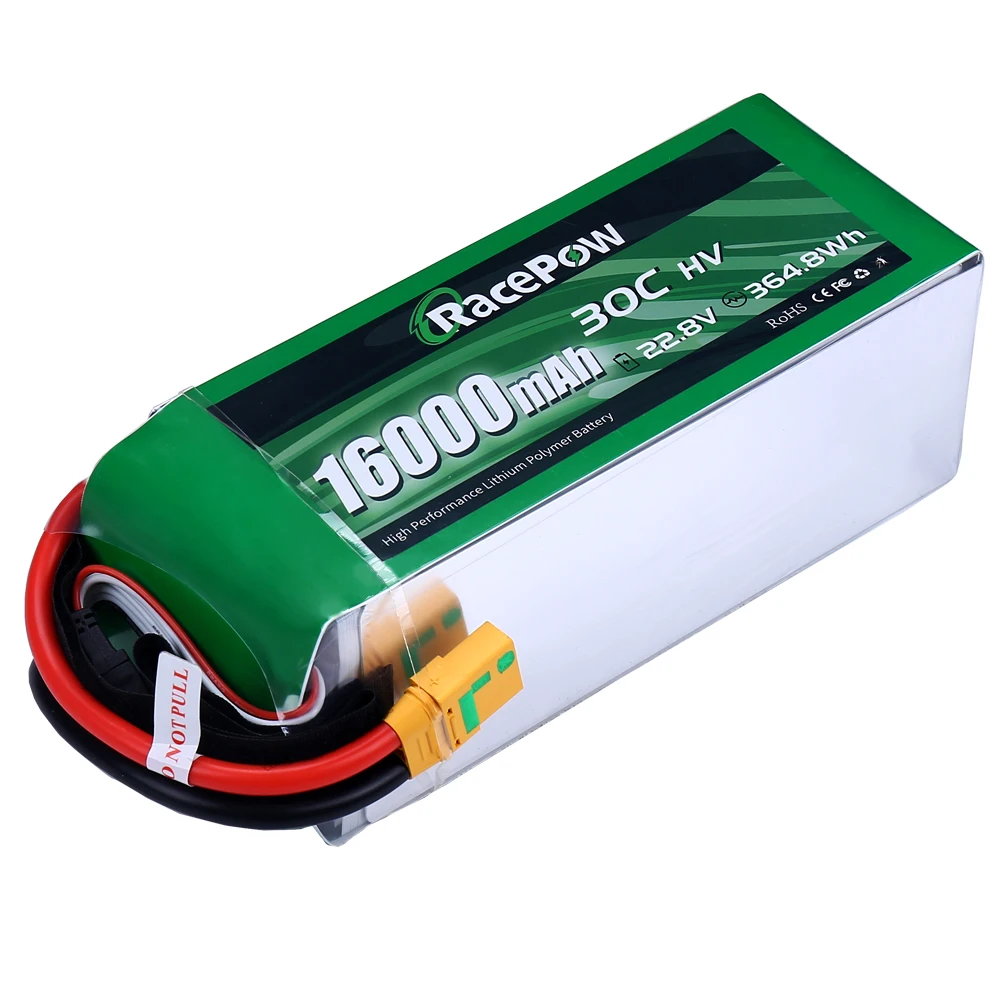 RacePow оптовая продажа литий-полимерная батарея 6S 22 8 V 16000mah 30C высокого напряжения сельскохозяйственный Дрон