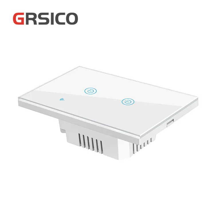 Modern Light Wall Switch 2 Gang Switch smart timer 2gang BLE+wireless mobile phone remote control works with TMALL GENIC