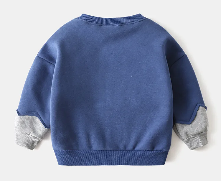 Толстая теплая флисовая толстовка в стиле пэчворк с рукавами для маленьких мальчиков детская толстовка с круглым вырезом из 100% полиэстера Детская осенняя одежда