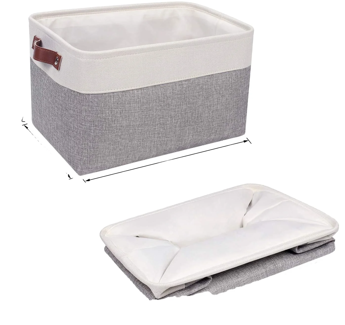 YanYi Customize Crafts Woven Cotton Basket Small Storage Baskets with PU Handles