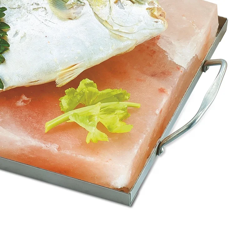 Hot sale Outdoor Kitchen Tool Barbecue Grilling Tool amping BBQ rock salt brick with holder