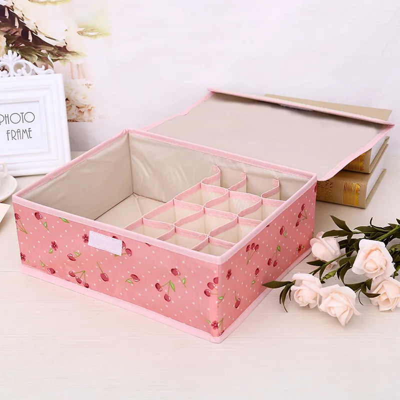 Underwear Storage Box Batch Distribution Fabric Underwear Sorting Box Oxford Cloth Socks Underwear Storage Box 2-In-1