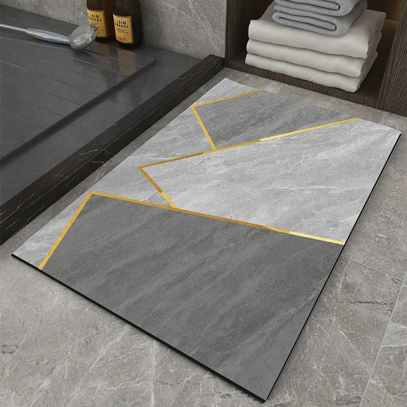 Коврик для ванной Быстросохнущий впитывающий резиновый коврик тонкий подходит под дверь пола в комнате перед раковиной