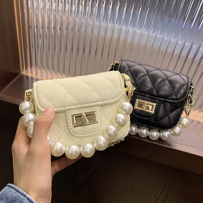 
Pearl bag women 2021 New trendy Japanese and Korean Chanl-style mini chain lipstick pack all-match shoulder messenger bag 