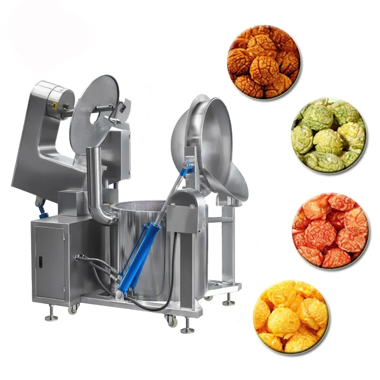 Commercial Big Automatic Electric Mushroom Caramel Popcorn Machine Industrial Gas Heating Popcorn Making Machine Manufacture