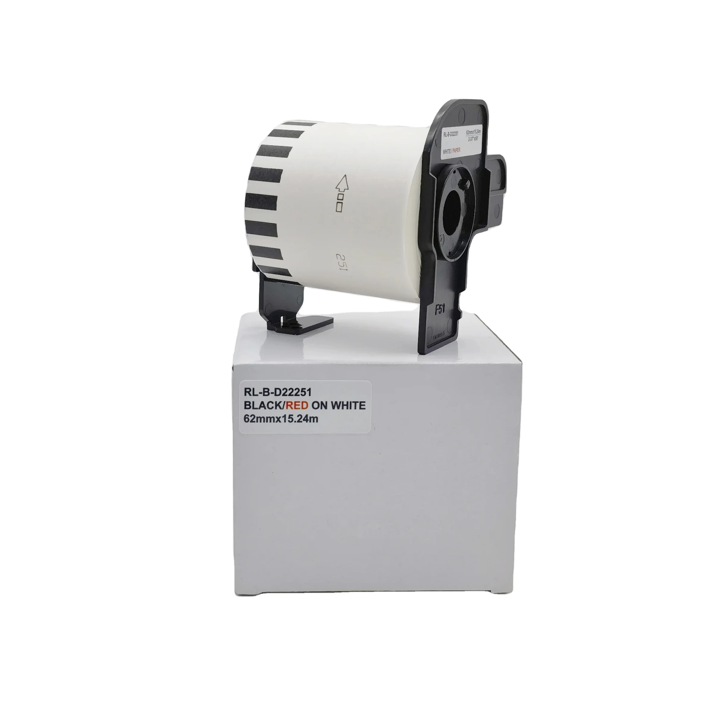Прямая поставка совместимые с Brother этикетки DK-22251 62 мм * 15 24 м непрерывные черные и красные на белой термобумаге
