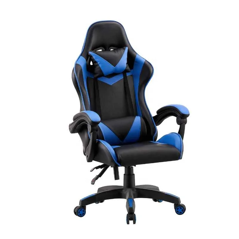 Buying Gaming Chair Electroplating Base Leather Swivel High Back And Headrest Computer Desk Cheap Gamer Chairs