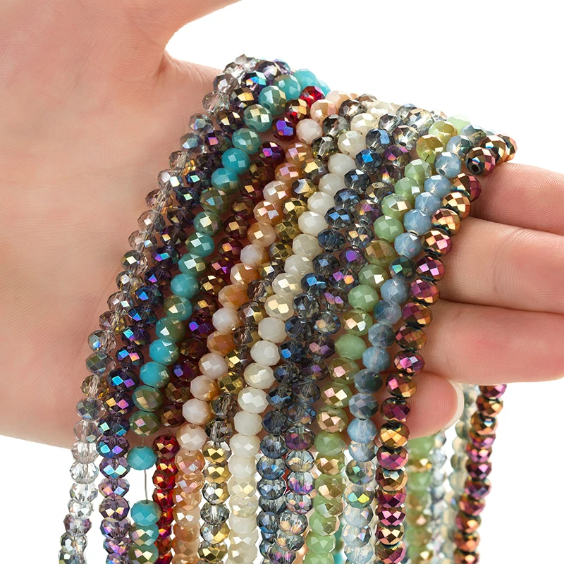 2X3mm Crystal Beads Multicolor Glass beads for jewelry making Hand Ring Necklace Making DIY Wholesale