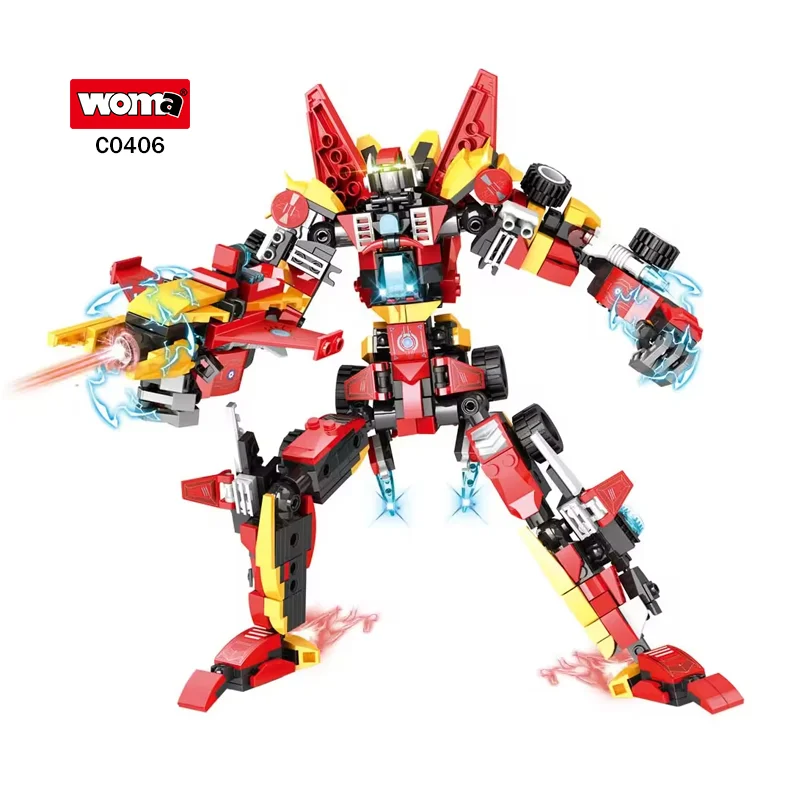 WOMA TOYS C0406 Assemble Combined Deformation Transforming Robot Block Building Toy For Child