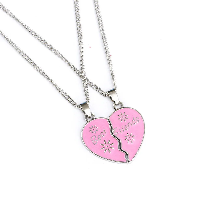Factory Wholesale Jewelry Best Friend Broken Heart Pendant Best Friend Best Friend Heart Fashion Necklace