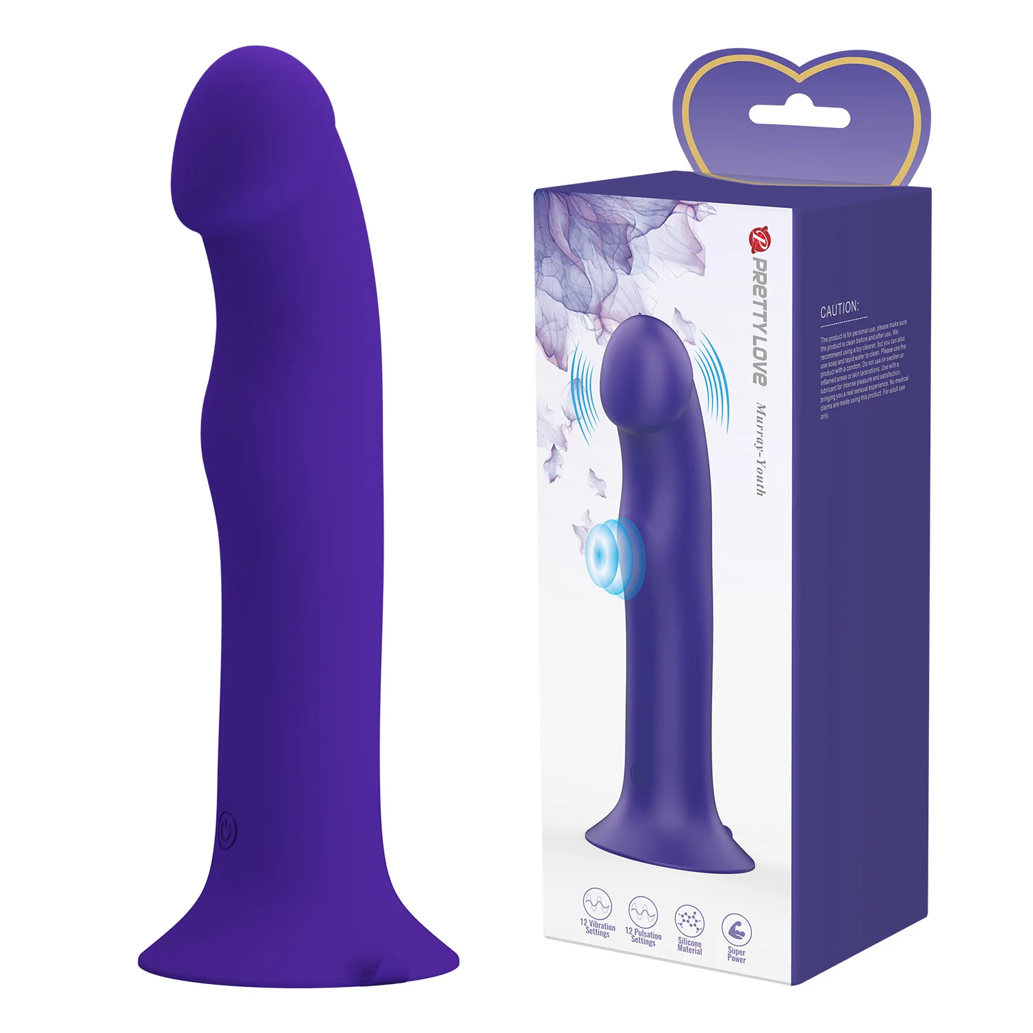 Dildo vibrator 12 pulse wave settings 12 vibration functions Suction base USB rechargeable sex vibrator