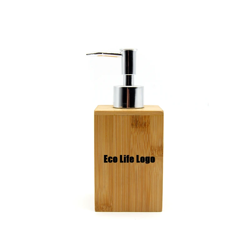 Wholesale Price Eco-friendly Bamboo Soap Dispenser Sustainable Durable Bath Room Custom Logo Bamboo Liquid Soap Dispenser